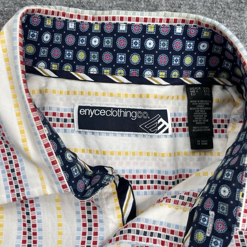 Enyce Clothing Co Shirt Mens XXL Multi Stripe Long Sleeve Button Front Cotton - Picture 6 of 11